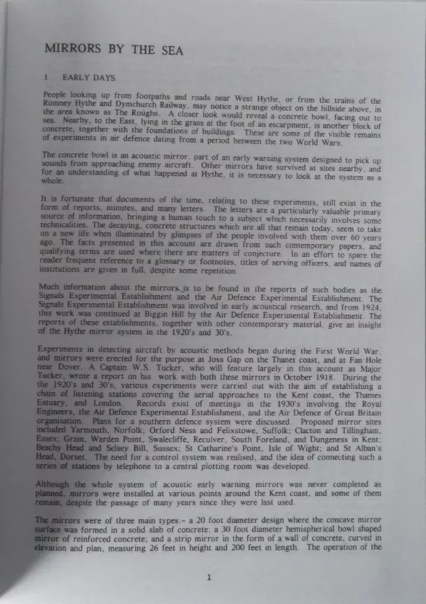 Mirrors by the Sea: Account of the Hythe Sound Mirror System. Richard N. Scarth - Image 2